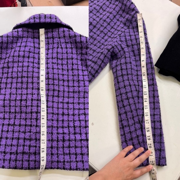 Sandro Simona Purple Tweed Double-Breasted Blazer 36/S/4 - Picture 4 of 10